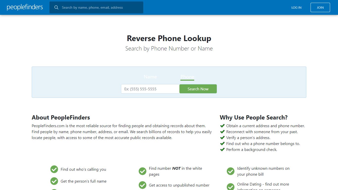 Phone Number Lookup - PeopleFinders